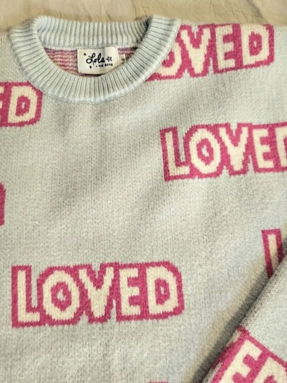Lola + The Boys Loved Crewneck Sweater Girls Size 14
